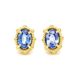 OPEN23周年ポイント3倍 スタッドピアス ブルーサファイア 「partenone」 ゴールド K18 プラチナ900・K10選択可