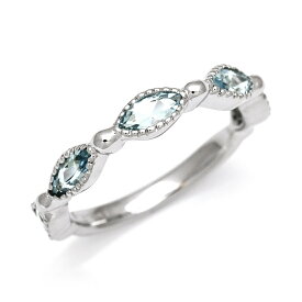 週末限定500円クーポン リング アクアマリン マーキス シルバー925