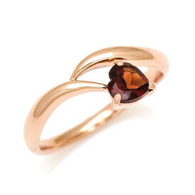 週末限定500円クーポン リング ガーネット ハート ゴールド K10 プラチナ900・K18選択可