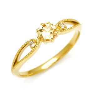 OPEN23周年ポイント3倍 リング インペリアルトパーズ ダイヤモンド 「rubacuori」 ゴールド K18 プラチナ900・K10選択可