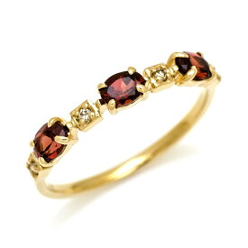 週末限定500円クーポン リング ガーネット ダイヤモンド 「purezza」 ゴールド K10 プラチナ900・K18選択可