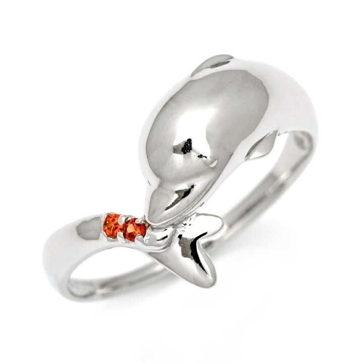 楽天市場】SV925 オレンジサファイア ドルフィン リング指輪 シルバー  