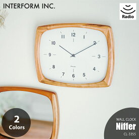 INTERFORM インターフォルム Niffer ニフェル 掛時計CL-3355 電波時計 掛時計 掛け時計 ウォールクロック ステップムーブメント