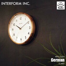 INTERFORM インターフォルム German ジェルマン 掛時計 CL-4061 電波時計 掛時計 掛け時計 ウォールクロック ステップムーブメント