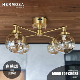 HERMOSA ハモサ MOON TOP CROSS ムーン トップ クロス シーリングランプ GS-021 シーリングライト 天井直付け照明 4灯 E17 60W×4