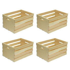 Crates&Pallet クレイツ＆パレット (ハモサ) Large Crate 4pcs ラージクレイト (4個セット) CP-69001set カゴ コンテナボックス 木箱 ウッドボックス 収納ボックス