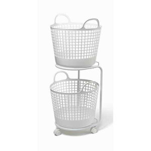 like-it ���C�N�C�b�g �����h���[�o�X�P�b�g2�i 2 tier laundry basket LW-01L+LBB-01C 2P ����J�S �����h���[���[ ���S�� �L���X�^�[�t��