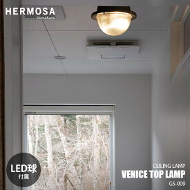 HERMOSA ハモサ VENICE TOP LAMP ヴェニス トップ ランプ GS-009 シーリングライト シーリングランプ ブラケットライト ウォールランプ LED球付属 2灯