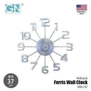 GEORGE NELSON CLOCK �W���[�W�l���\���N���b�N Ferris Wall Clock �t�F���X�E�H�[���N���b�N GN41167 / �|���v �|�����v �Ǌ|�����v ���a��37cm �~�b�h�Z���`�����[