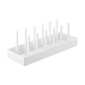 tower/タワー(山崎実業) シンク下幅調節鍋蓋&フライパン収納スタンド W40 台所 収納 食器棚 フライパン立て 鍋蓋立て すべり止め クッション付き 可変