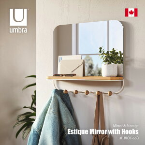 Umbra Au Estique Mirror with Hooks GXeB[P ~[ /  tbN g[ I ǖʎ[ ֎[