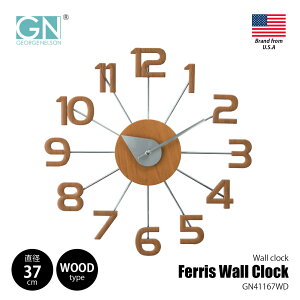 GEORGE NELSON CLOCK �W���[�W�l���\���N���b�N Ferris Wall Clock WOOD �t�F���X�E�H�[���N���b�N �E�b�h GN41167WD / �|���v �|�����v �Ǌ|�����v ���a��37cm �~�b�h�Z���`�����[