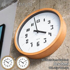 EL COMMUN エルコミューン BAUHAUS Fonts Wall Clock Joschmi バウハウス復刻フォントウォールクロック WCL-003 WCL-004 掛時計 掛け時計 壁掛け時計 知育時計 知育クロック スイープムーブメント ヨースト・シュミット