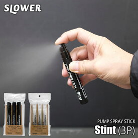 SLOWER スロウワー PUMP SPRAY STICK 「Stint (3P)」 ポンプスプレースティック 「スティント」 3本セット 10ml アルコール対応 スプレーボトル 詰め換え用スプレーボトル アトマイザー 携帯用スプレー スティック型 ペンタイプ クリップ付き