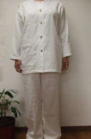 ・【大きいサイズ4L〜5L】トリプルガーゼ長袖全開パジャマ(7色)パンツ丈選択可(日本製)