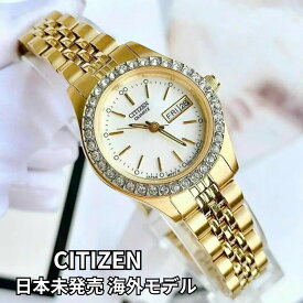 ［日本未発売 海外逆輸入モデル］［希少］［期間限定セール］シチズン 時計 レディース シチズン 腕時計 レディース クォーツ CITIZEN Quartz Crystal White Mother of Pearl Dial Ladies Watch EQ0532-55D EQ0534-50D EQ0539-56Y 海外取寄せ 送料無料
