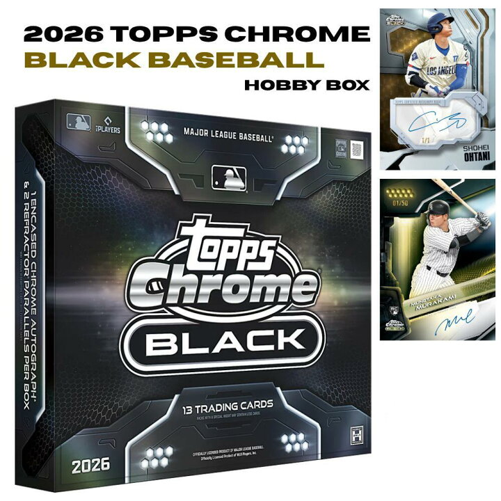 楽天市場】2026 Topps Chrome Black Baseball Hobby Box トップス 