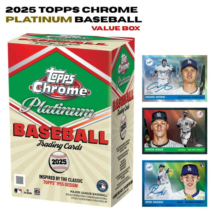 楽天市場】2025 Topps Chrome Platinum Baseball Value Box 