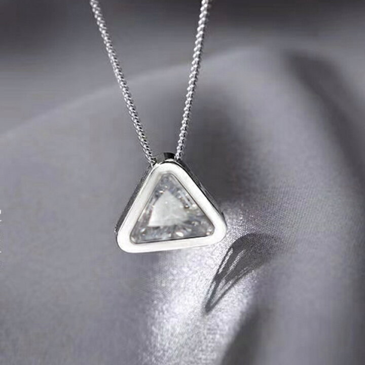 楽天市場】ピラミッド 三角形 ネックレス レディース czダイヤ 1.88ct 