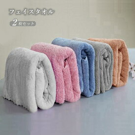 ヘアタオル 2枚組 速乾 吸水 フェイスタオル ヘアドライタオル ふわふわ 髪の毛 マイクロファイバー 美髪 時短