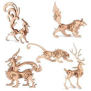 ルボナリエ 木製立体パズル 動物 クラフト おもちゃ 5種 セット 自由研究 小学生 ユニーク