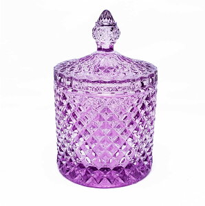 TK.Felly ガラス 小物入れ ビン 蓋付き 卓上 おしゃれ コットン 容器 綿棒 楊枝 カラフル