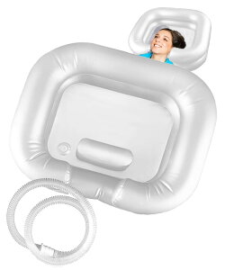 S.fields.inc シャンプー台 洗髪器 介護用シャワー 家庭 寝たまま 枕台 排水ホース付き エア式 PVC