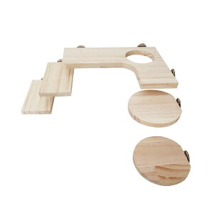 HAPPY SUGAR ハムスター ステージ 木製 ステップ 踏み台 小動物 チンチラ モモンガ 遊び木 遊び場 運動場 ケージ 飼育ケージ内装 取り付け