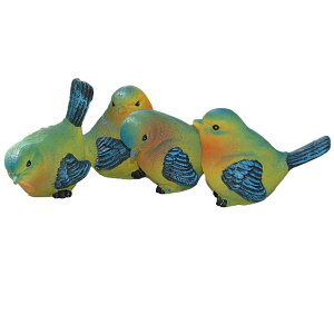 NOELAMOUR ガーデニング 置物 鳥 4羽 樹脂 可愛い 動物 ガーデンオーナメント オブジェ 小鳥