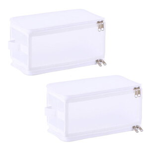 Asdays CDケース 収納 CD DVD 収納ボックス ストレージ 軽量 半透明 折りたたみ 持ち手つき 2個セット