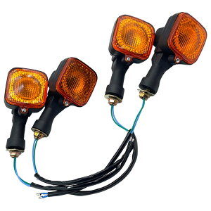 TIGRE BLANC バイク ウインカー 汎用 リア用 ランプ 角型 12V ラバー ステー ビンテージ風 ウィンカー カスタム対応