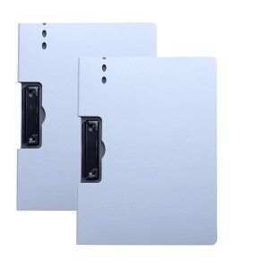 Akaaka バインダー a4 クリップボード 2つ折り 折りたたみ クリップファイル おしゃれ 防水 防汚 A4 横型 2個セット(シルバー 灰色)