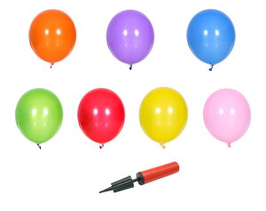 風船バレー 風船 デイサービス リクリエーション 風船バーレー用風船 高齢者運動 介護施設リクリエーション 日本トータル介護協会 認定風船 7色 専用空気入れのセット