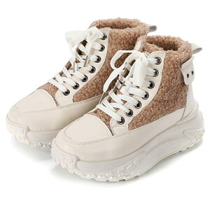 キッソス(KISSOS) レディース ショート ブーツ フリース スノーブーツ 厚底 美脚 暖かい カジュアル 可愛い お洒落 ハイトップ