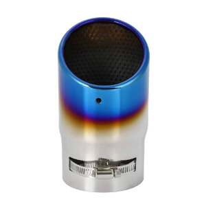 デリカ/DELICA D5 マツダ CX-3 CX-4 CX-5 等様々マフラーカッター ステンレス 排水加工 差し込みタイプ ミニバン マフラー 排気 エキゾースト D:5 外装 パーツ 車 カーパーツ カスタム品 (ブルー) [並