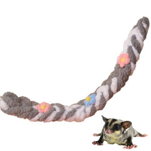 ideamall モモンガ フクロモモンガ おもちゃ 吊り下げ 小動物 ハムスター ロープ フック付き 60cm