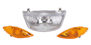 CustomDivine ヤマハ 用 ヘッドライト ウインカー セット JOG ジョグZR SA16J SA36J SA39J リモコンジョグ ジョグ デラックス ZR エボ2 SA55J SA57J 等 汎用 社外品