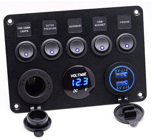 y 12V 24V Ή h XCb` pl fA VK[C^[ VK[ \Pbg 2.1A USB LED dv t } {[g D KRB010