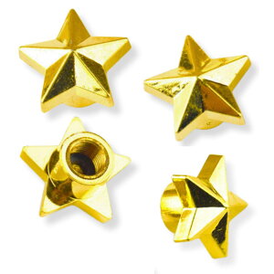 CHASO エアバルブキャップ 星 スター 4個 セット エア バルブ キャップ タイヤ ホイール 車 原付 バイク アクセサリー カー用品