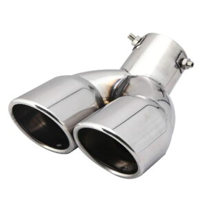 マフラーカッター 下向き 2本出し 汎用 取り付け簡単 ステンレス製 排気 マフラー 取り付け径 63mm/76mm ノア ヴォクシー エスクァイア ヴェゼル プリウス エクストレイル 等様々 外装 パーツ