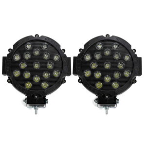 LED ワークライト 作業灯 51W 補助灯 前照灯 フォグランプ 12V 24V 汎用 2個セット