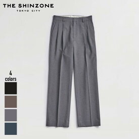 THE SHINZONE CHRYSLER PANTS(21AMSPA01)【ザ シンゾーン クライスラーパンツ】国内正規品 レディース ボトムス 2タック カジュアル シンプル ナチュラル マニッシュ コンサバ 30~36インチ グレー ブラウン ネイビー ブラック ホワイト ギフト対応可