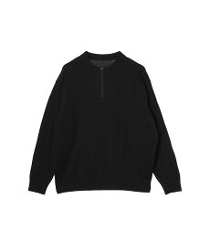 crepuscule Half Zip P/O(2303-002)【クレプスキュール ハーフジップP/O】正規品 ユニセックス トップス 長袖 ロングスリーブ ニット シンプル カジュアル ナチュラル 人気ブランド ラウンドネック コットン ブラック グレージュ S~L 24SS 新作