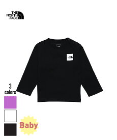 10％OFF THE NORTH FACE B L/S Small Square Logo Tee(NTB32357)【ノースフェイス ベビー ロングスリーブスモールスクエアロゴティー】国内正規品 ベビー服 キッズ トップス 長袖 ストリート シンプル 子供服 80/90cm ブラック パープル ホワイト 24SP