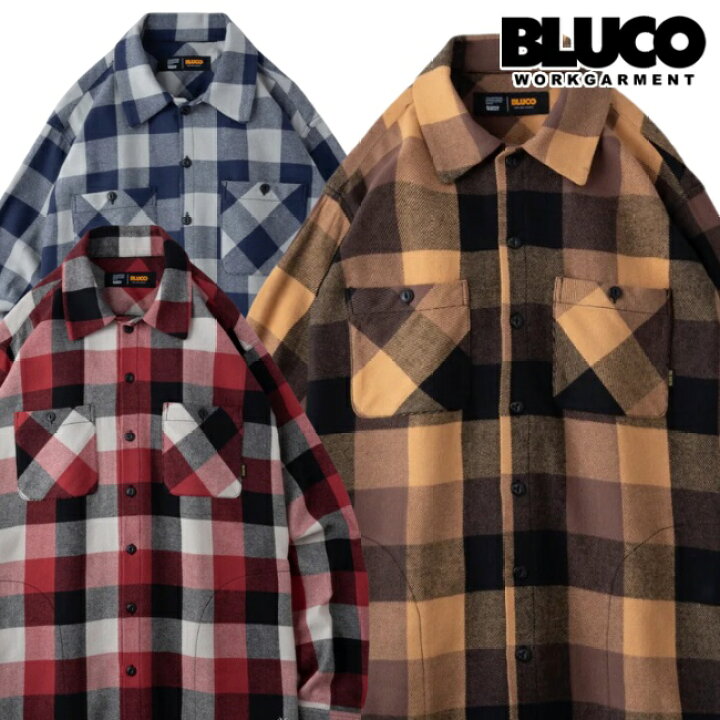 楽天市場】BLUCO ブルコ ネルシャツ バッファローチェック 長袖シャツ  