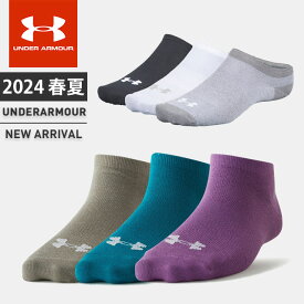 ☆アンダーアーマー レディース 靴下 三足組 UA ノーショー ソックス くるぶし 抗菌防臭 トレーニング UNDER ARMOUR 1359233 あす楽