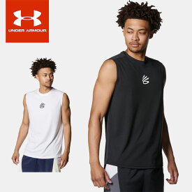 ☆ネコポス アンダーアーマー バスケットボールウェア ノースリーブ メンズ CURRY Tech Logo Sleeveless T-Shirt 1384721 UNDER ARMOUR あす楽 対応可