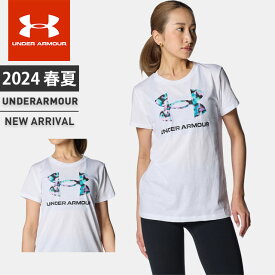 ☆ネコポス アンダーアーマー レディース Tシャツ 半袖 丸首 ビックロゴ UA スポーツスタイル ロゴ ショートスリーブ ルーズ チャージドコットン 吸汗速乾 軽量 トレーニング ヨガ フィットネス ジム ランニング カジュアル UNDER ARMOUR 1385476 あす楽 対応可