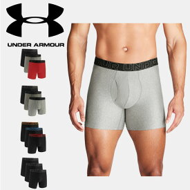 ☆アンダーアーマー UNDER ARMOUR UA UAパフォーマンステック 6インチ アンダーウェア 3枚セット トレーニング MEN 1387414 ボクサーパンツ ボクサージョック アンダーウェア 下着 陸上 マラソン ジム メンズ ストレッチ あす楽