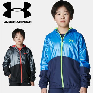☆アンダーアーマー UNDER ARMOUR キッズ UAメタリック ウインドブレーカー Train ジャケット アウター ウインドブレーカー 6007483